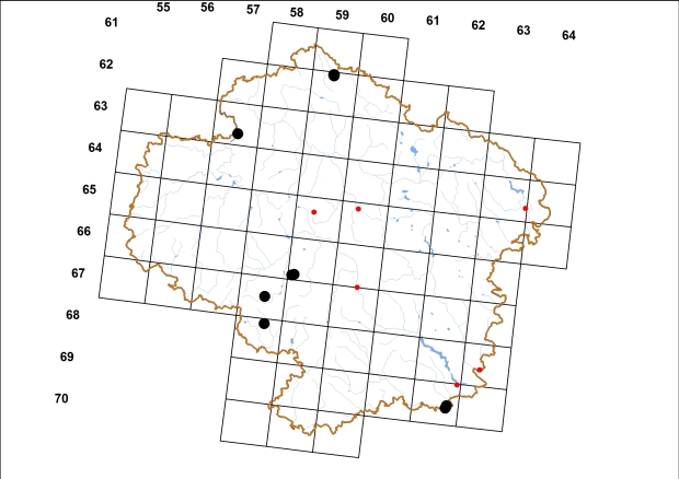 Mapa výskytu - ostnatka trnitá - Acanthinula aculeata