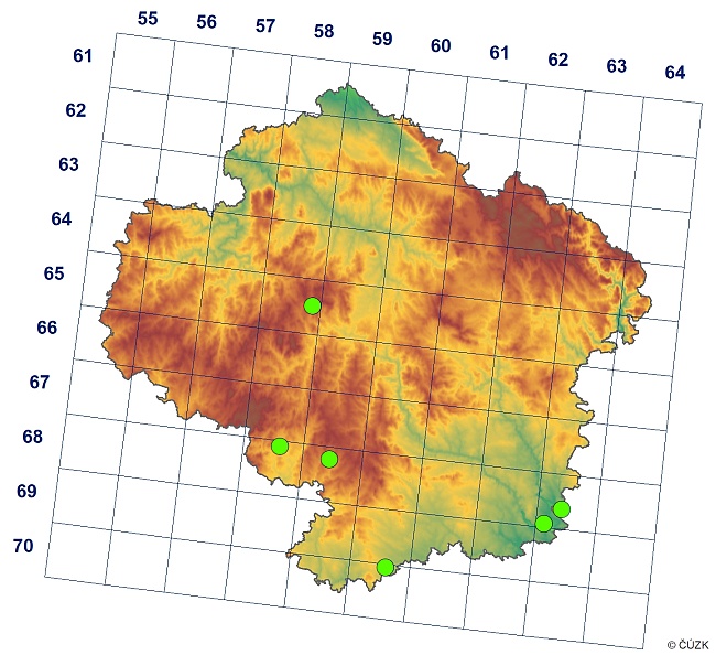 Mapa výskytu - podrepka hnědá - Allacma fusca
