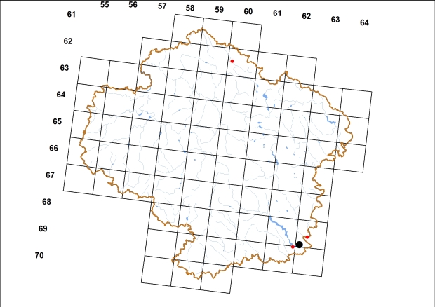 Mapa výskytu - páskovka žíhaná - Cepaea vindobonensis