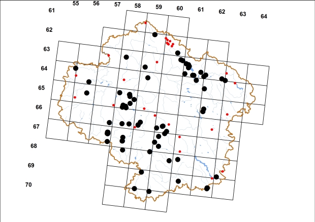 Mapa výskytu - oblovka lesklá - Cochlicopa lubrica
