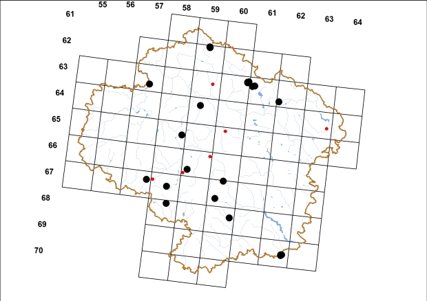 Mapa výskytu - ostroústka bezzubá - Columella edentula