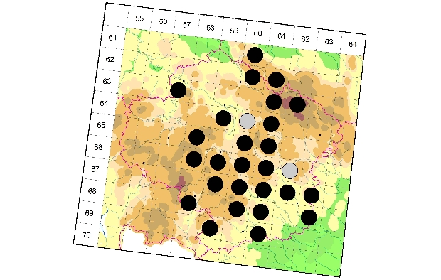 Mapa výskytu - rákosníček - Donacia marginata