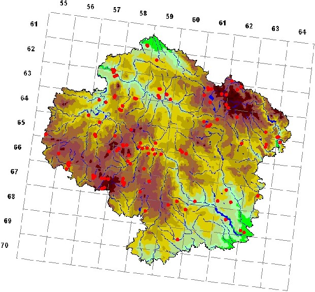Mapa výskytu - pěnkava jikavec - Fringilla montifringilla