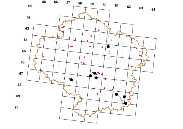 Mapa výskytu - skalnice kýlnatá - Helicigona lapicida
