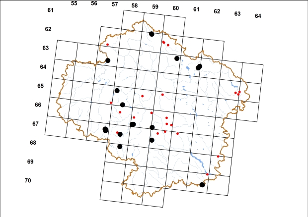 Mapa výskytu - slimák žlutý - Malacolimax tenellus