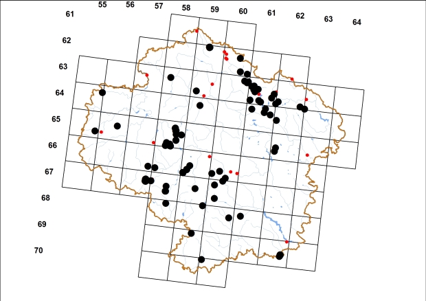 Mapa výskytu - blyštivka rýhovaná - Nesovitrea hammonis