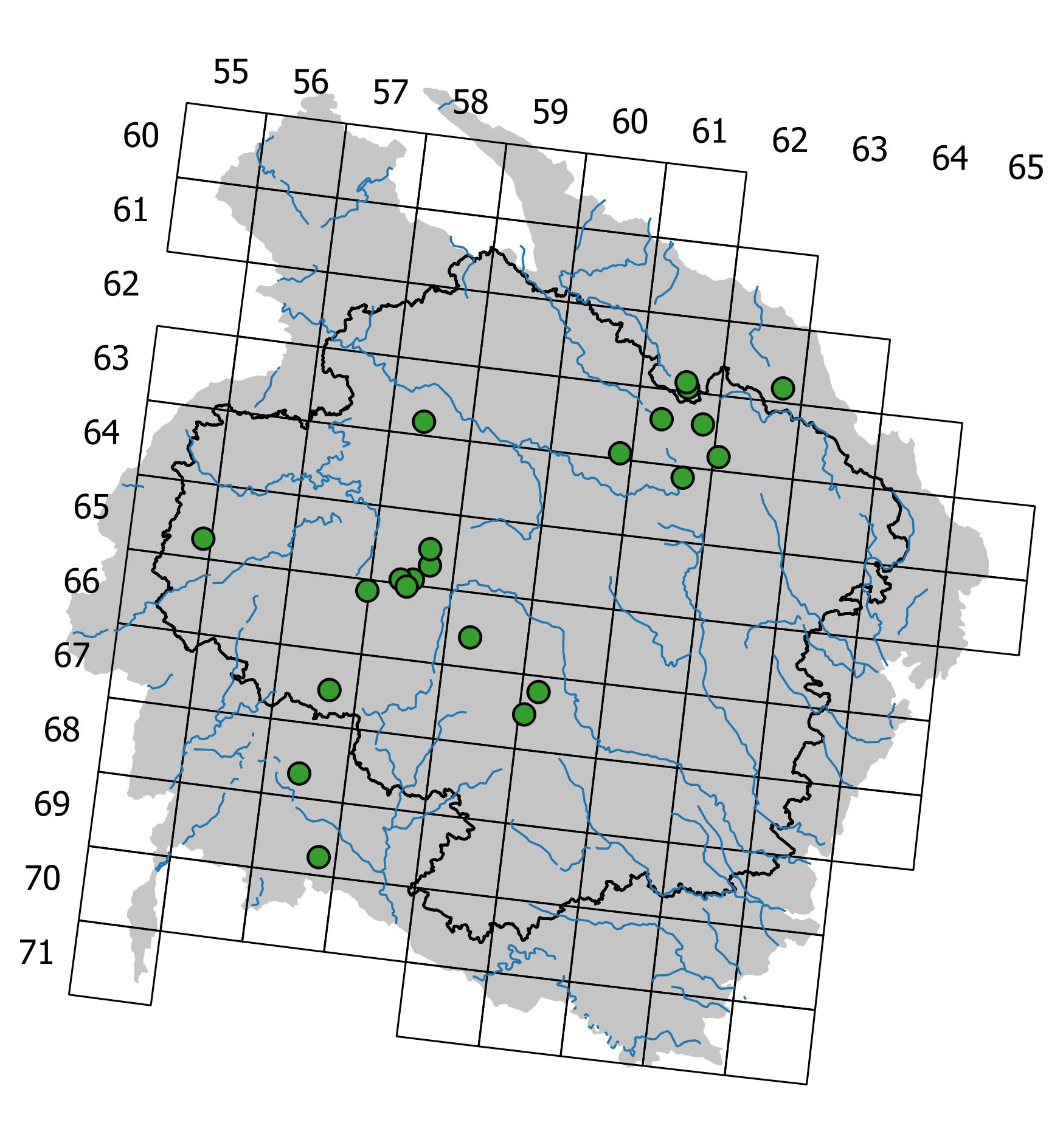 Mapa výskytu - vlahovka drnatá - Philonotis caespitosa