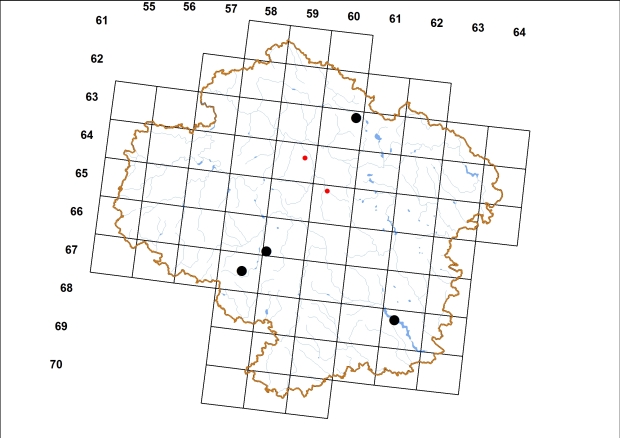 Mapa výskytu - žebernatěnka drobná - Ruthenica filograna