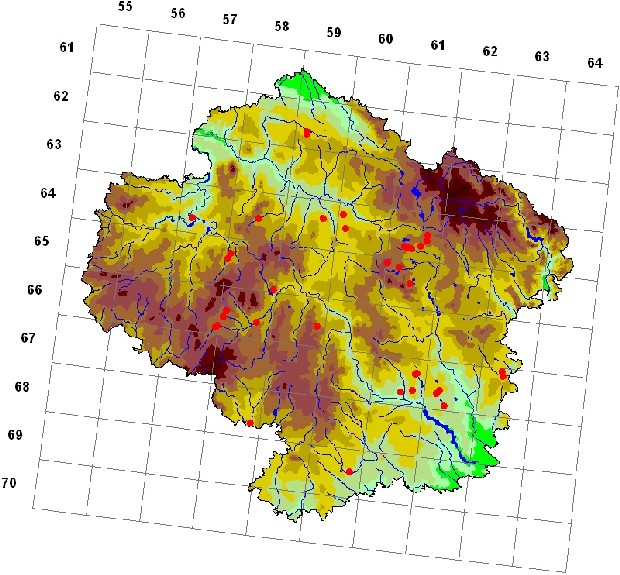 Mapa výskytu - vodouš tmavý - Tringa erythropus