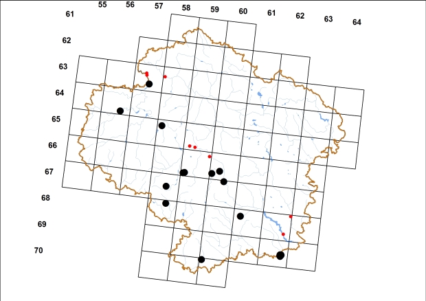 Mapa výskytu - žihlobytka stinná - Urticicola umbrosus