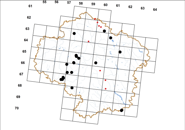 Mapa výskytu - vrkoč malinký - Vertigo pygmaea