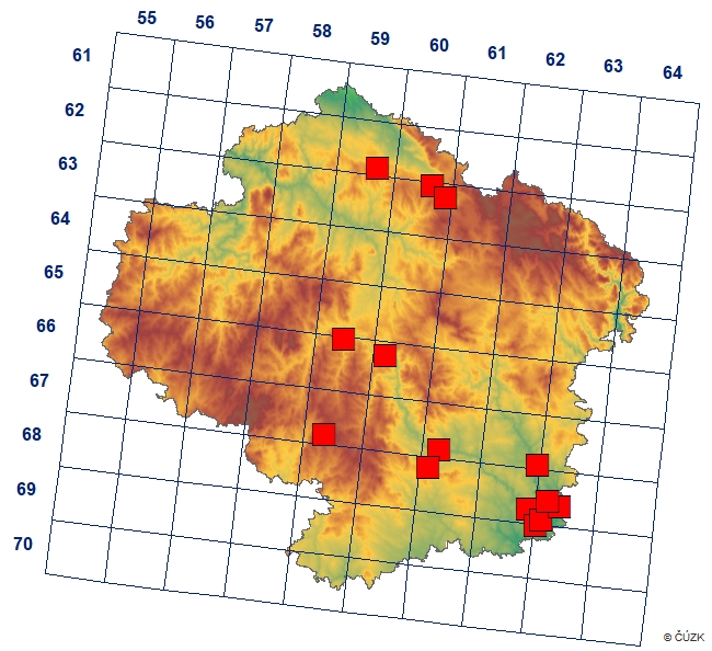 Mapa výskytu - bělásek ovocný - Aporia crataegi