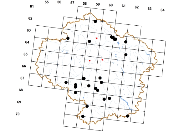 Mapa výskytu - plzák hajní - Arion silvaticus