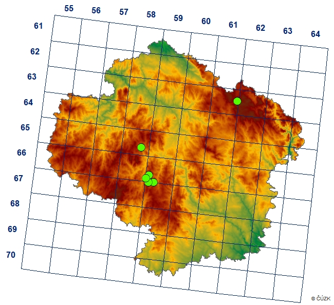 Mapa výskytu - kratěnka hojná - Brachychochthonius immaculatus