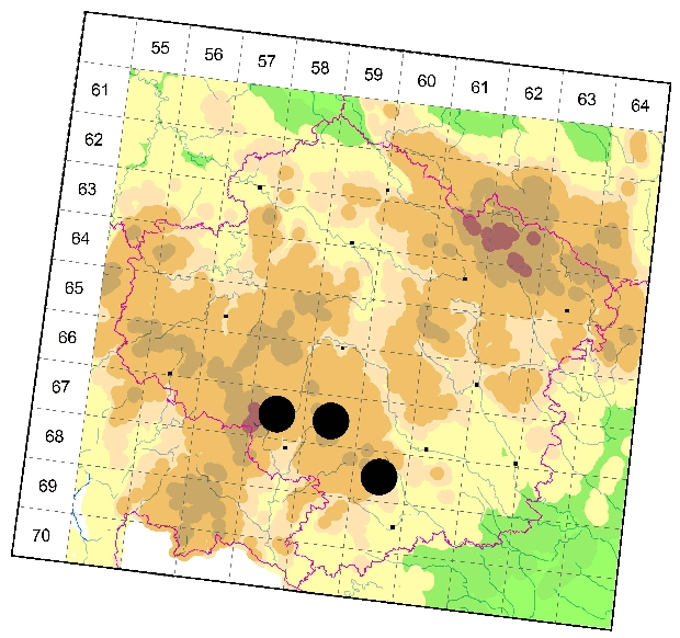 Mapa výskytu - šídlo luční - Brachytron pratense