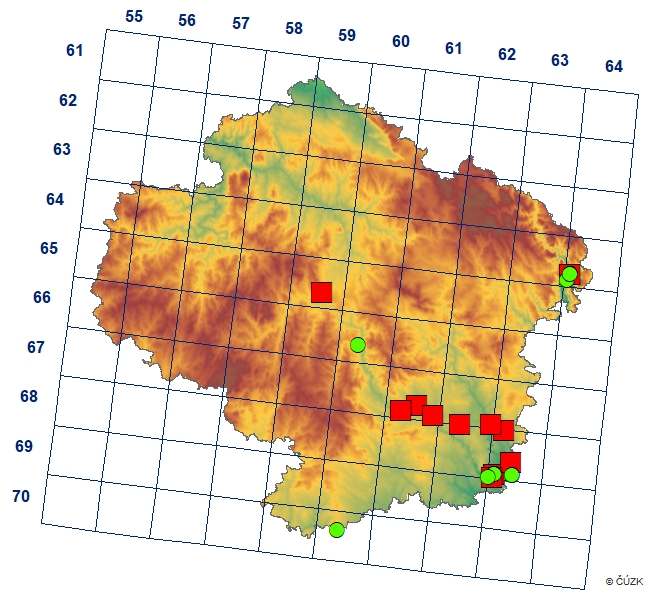 Mapa výskytu - okáč voňavkový - Brintesia circe