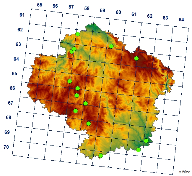 Mapa výskytu - krasoník zdobený - Caleremaeus monilipes