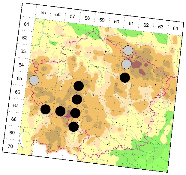 Mapa výskytu - plachetnatka řemínková - Centromerus levitarsis