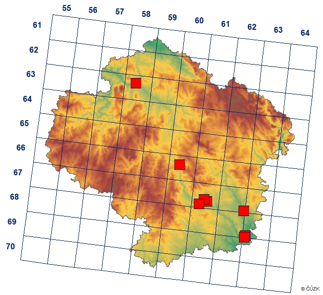 Mapa výskytu - okáč skalní - Chazara briseis