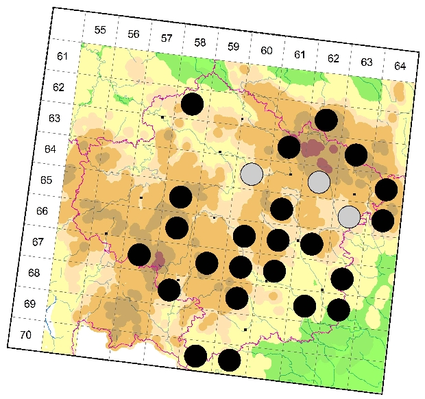 Mapa výskytu - tesařík obecný - Corymbia rubra