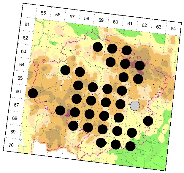 Mapa výskytu - šidélko rudoočko - Erythromma najas