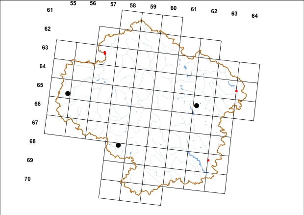 Mapa výskytu - keřovka plavá - Fruticicola fruticum
