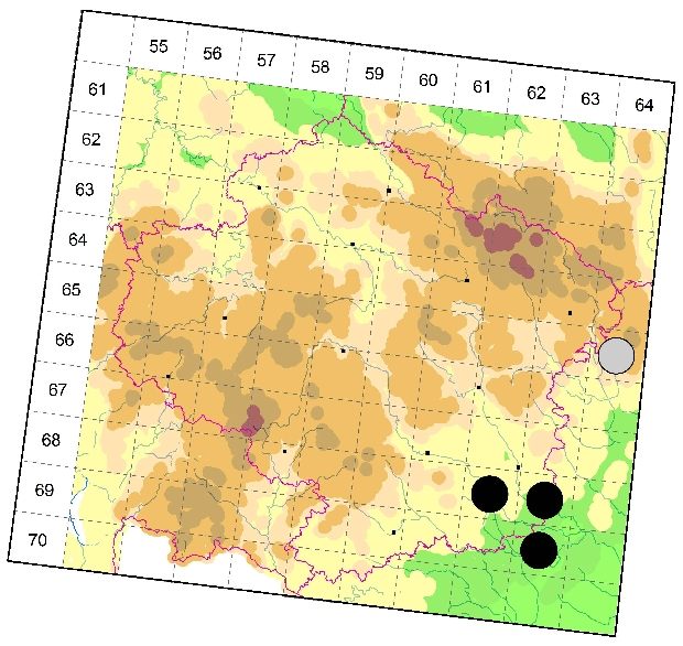 Mapa výskytu - skálovka smuteční - Gnaphosa lugubris