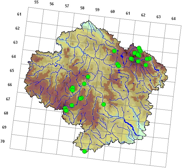 Mapa výskytu - kornice slezská - Herzogiella seligeri