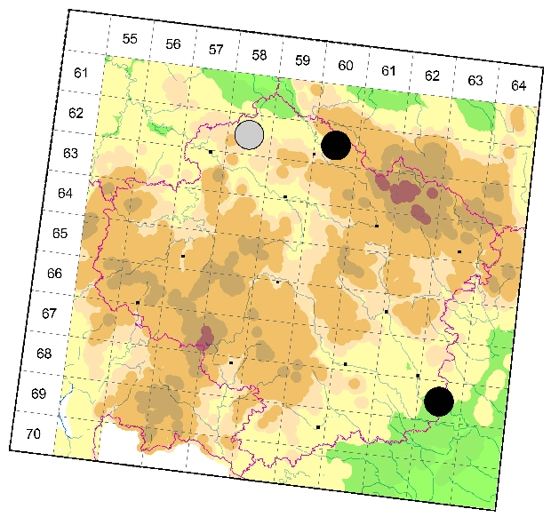 Mapa výskytu - tesařík krovový - Hylotrupes bajulus