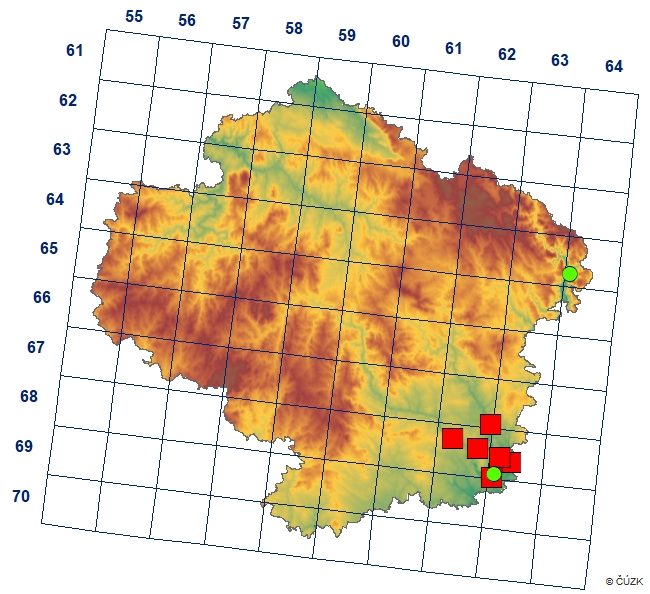 Mapa výskytu - bělopásek dvouřadý - Limenitis camilla