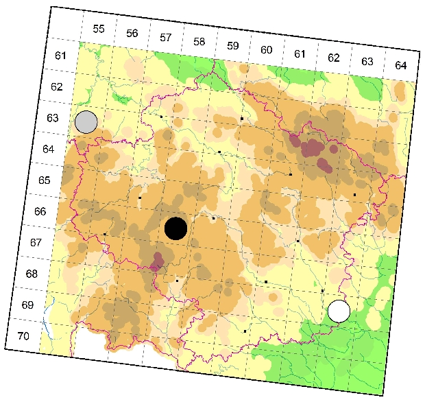 Mapa výskytu - slíďák mokřinný - Pardosa paludicola