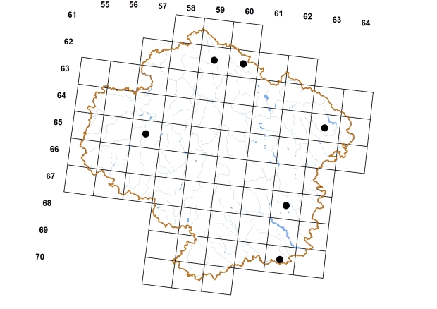 Mapa výskytu - levohrotka ostrá - Physella acuta