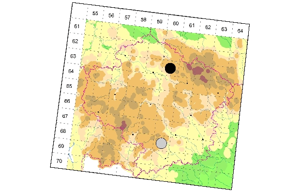 Mapa výskytu - rákosníček - Plateumaris braccata