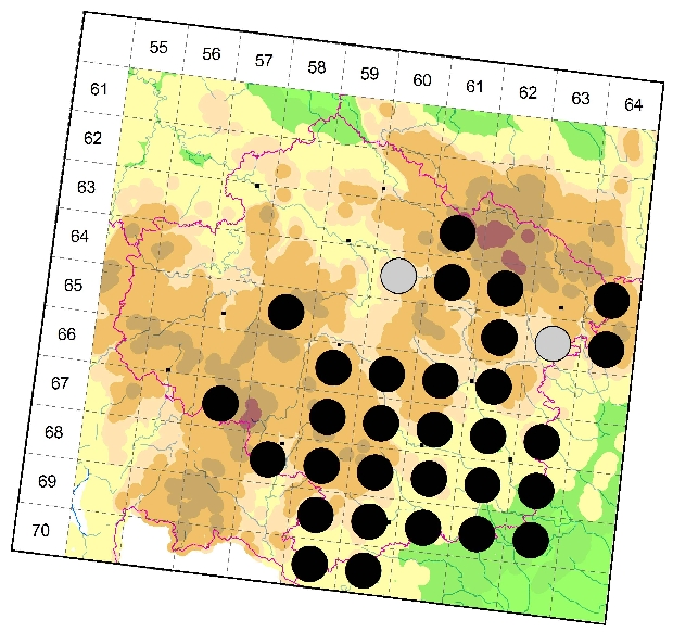 Mapa výskytu - tesařík - Pseudovadonia livida