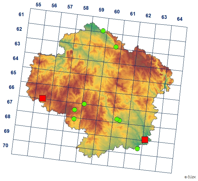 Mapa výskytu - pastviník běžný - Punctoribates punctum