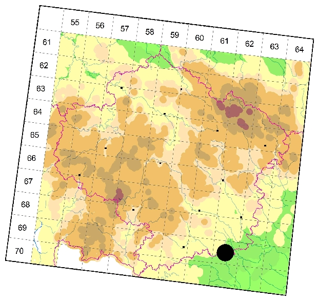 Mapa výskytu - tesařík - Ropalopus macropus