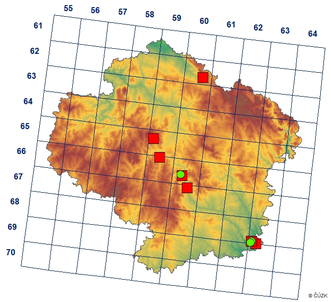 Mapa výskytu - ostruháček jilmový - Satyrium w-album