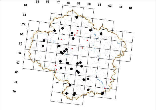 Mapa výskytu - slimáčník táhlý - Semilimax semilimax