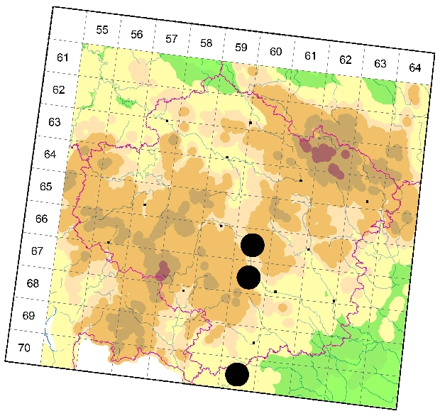 Mapa výskytu - skákavka skrovná - Sibianor tantulus