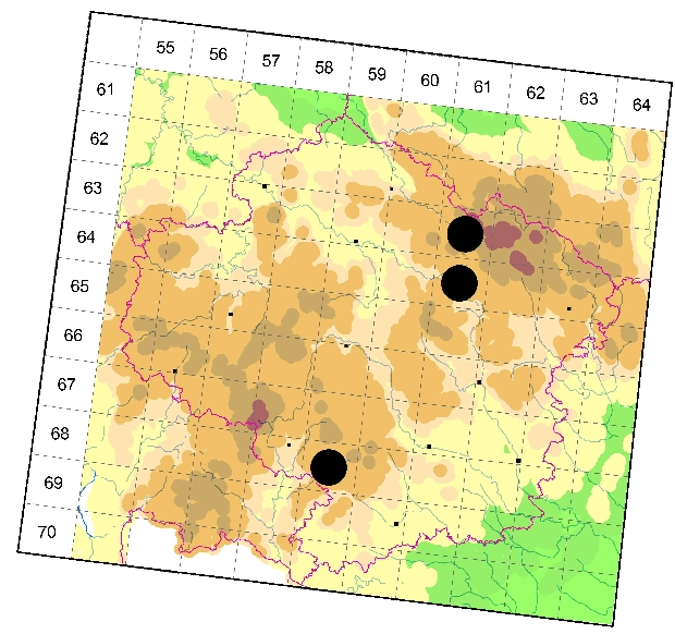 Mapa výskytu - lesklice severská - Somatochlora arctica