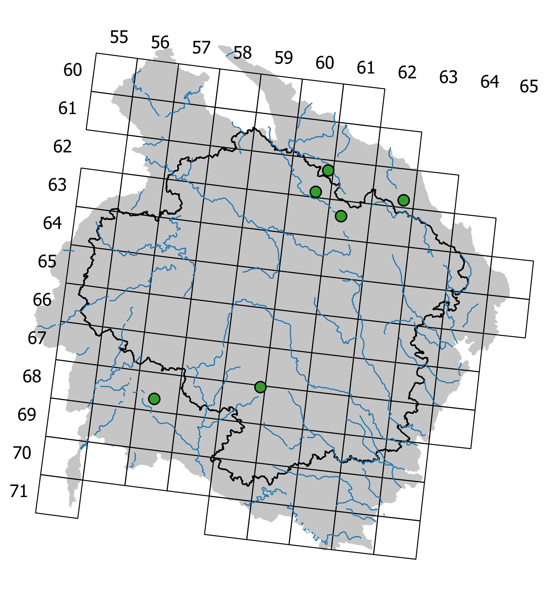 Mapa výskytu - rašeliník lesklý - Sphagnum subnitens