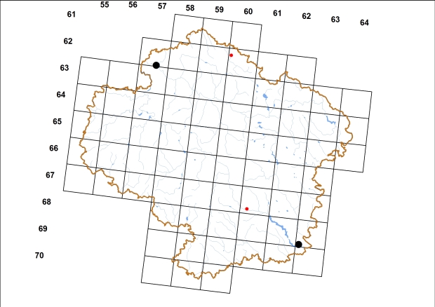 Mapa výskytu - suchomilka obecná - Xerolenta obvia
