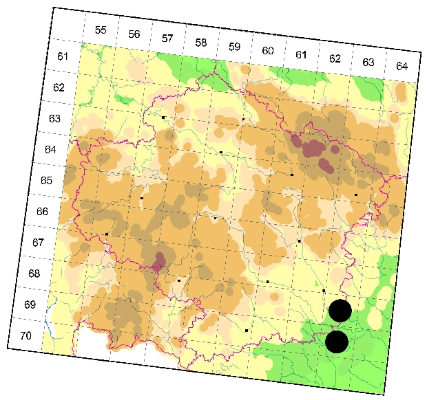 Mapa výskytu - tesařík - Xylotrechus arvicola